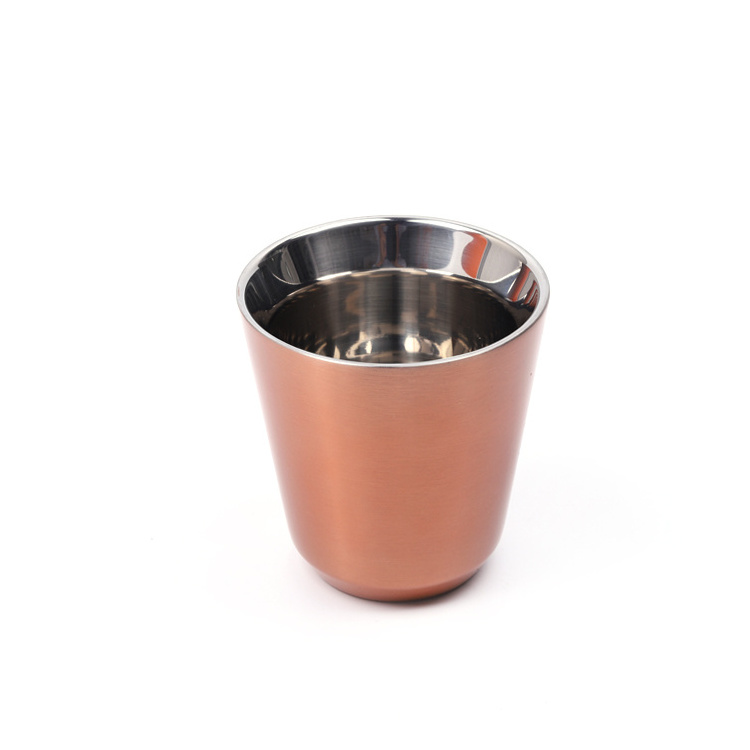 Stainless steel espresso cup double insulated cup coffee cup for drinking coffee and beverage