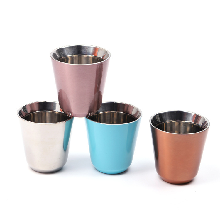 Stainless steel espresso cup double insulated cup coffee cup for drinking coffee and beverage