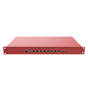 BKHD Rackmount Firewall 3rd Gen Core i7-3520M with 8x1GbE Onboard 2x1G SFP Commercial Network Security Management 989 Red 8L2F