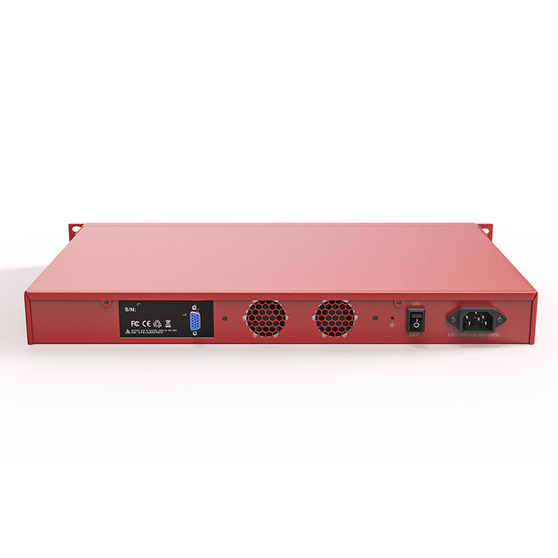 BKHD Rackmount Firewall 3rd Gen Core i3 3110M with 8x1GbE Onboard 2x1G SFP Commercial Network Security Management 989 Red 8L2F