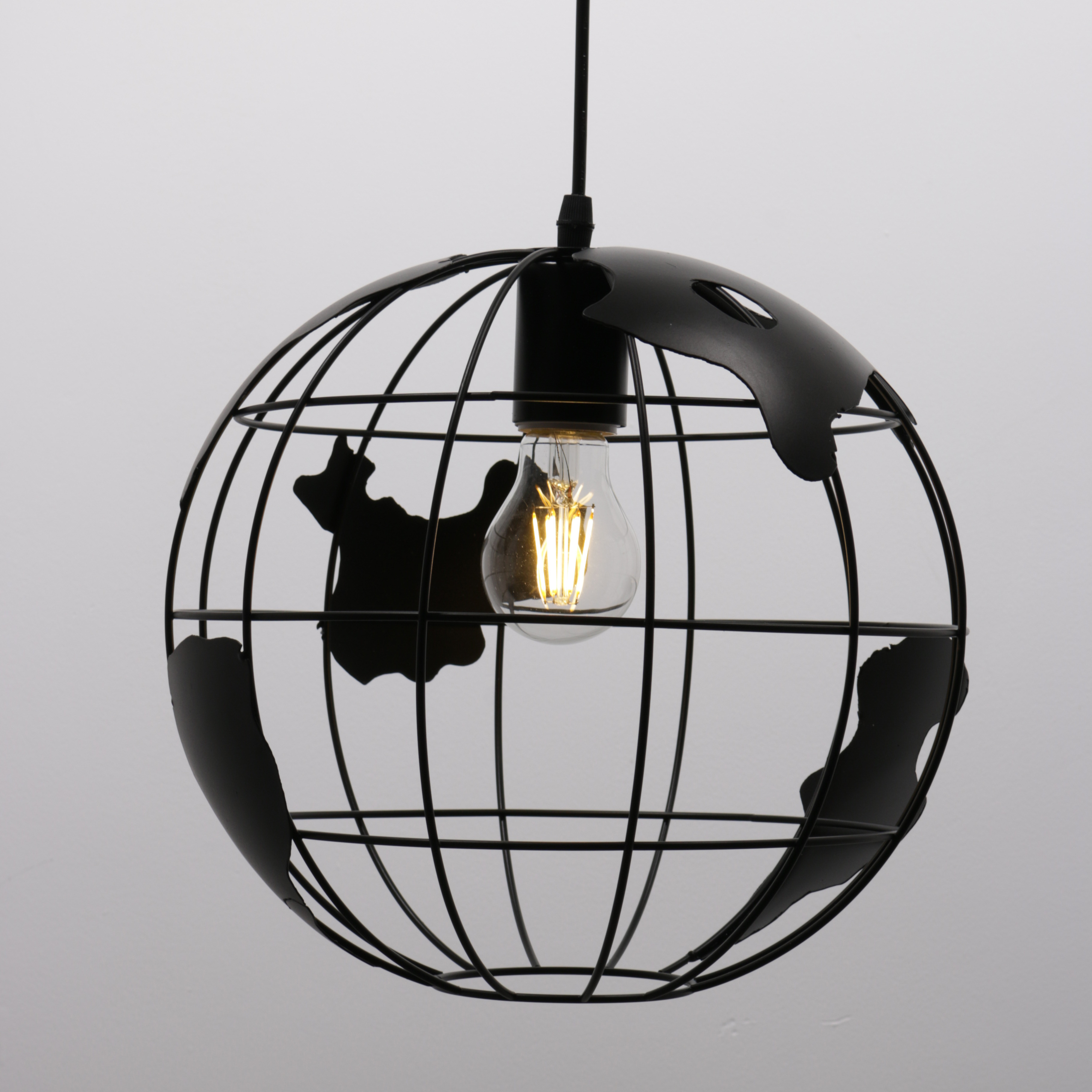 Globe Lampshades for Ceiling Lights World Map Lamp pendant light modern Loft Ceiling Light Cage Shade