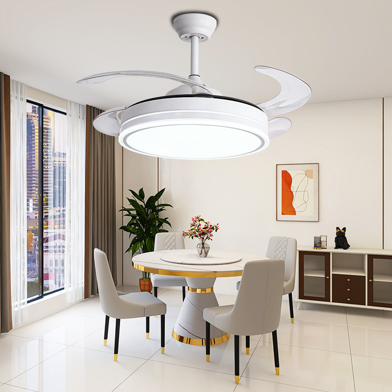 Wholesale flush mount led light Retractable led lamp Ceiling Fan with Lights No Noise led lamp fan