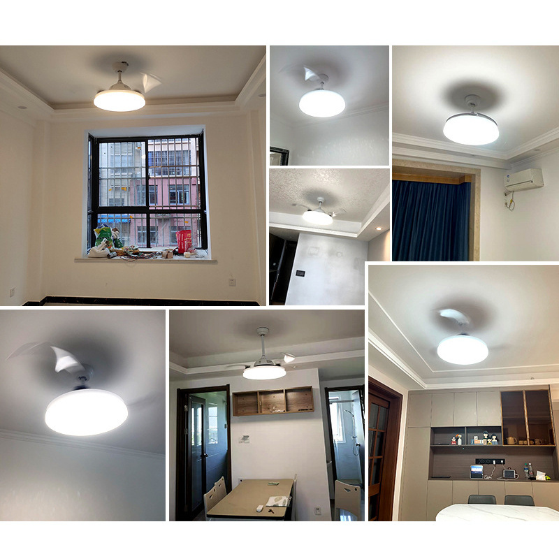 Wholesale flush mount led light Retractable led lamp Ceiling Fan with Lights No Noise led lamp fan