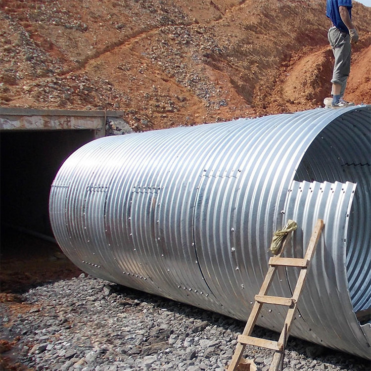 Half round corrugated galvanized steel plate culvert pipe shelter large diameter corrugated steel culvert pipe for drainage