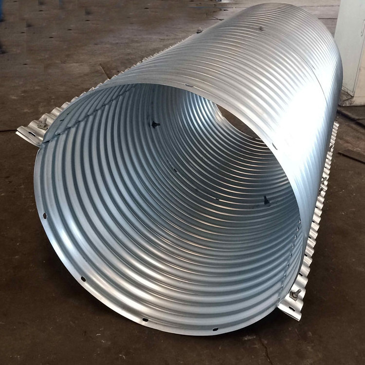 Two plates assembled corrugated armco drain rectangular pipe price half-round stainless galvanized steel corrugated pipe culvert