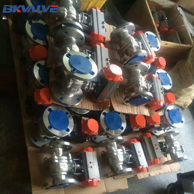 pneumatic actuated stainless steel flange ball valve with best price