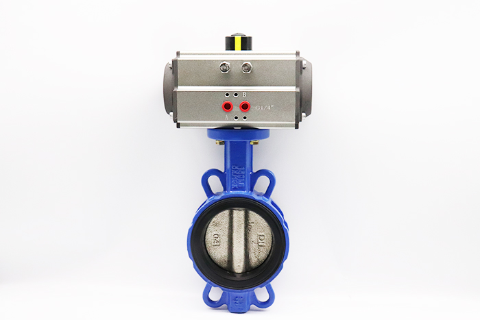 China valve 200mm Air Flow Control Cylinder Operated Butterfly Valve