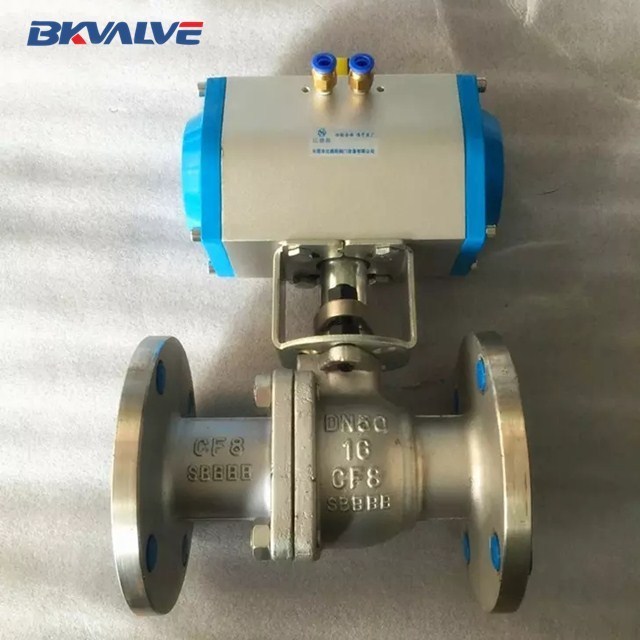 pneumatic actuated stainless steel flange ball valve with best price