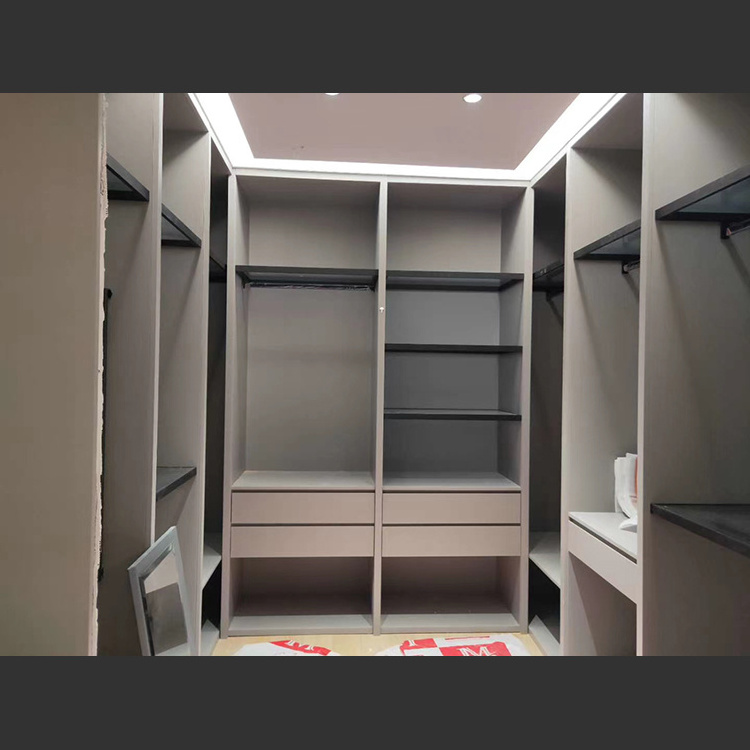 2021Top Quality Custom Glass door Wardrobe Modern High-end Bedroom Wardrobe Stand Alone Closet With Glass Shelves