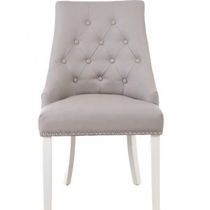 Hot sale modern style beige leather dining chair for the dining room or the restaurant