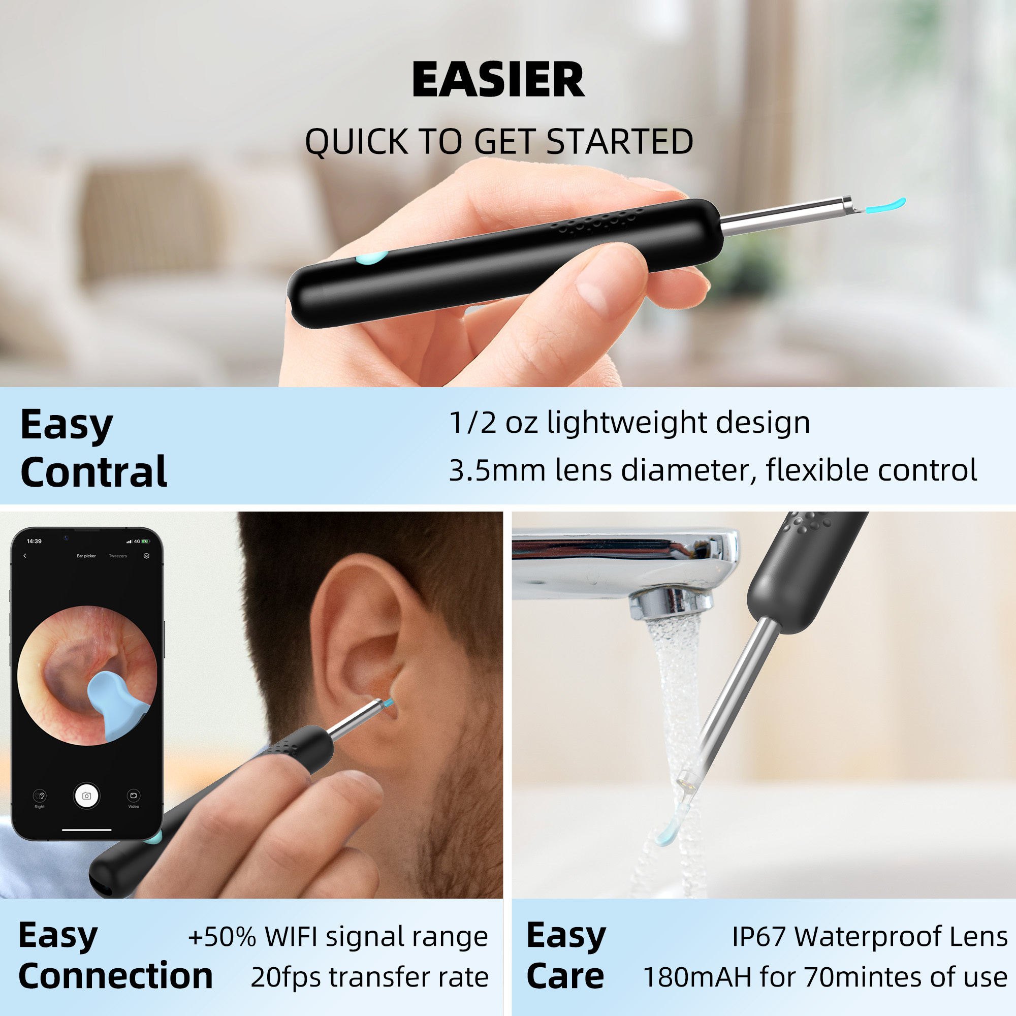 2024 Best Selling bebird R1 Wireless Ear Wax Remover Electric Earwax Removal Tool Visual Ear Scope Cleaner Camera Hand Target