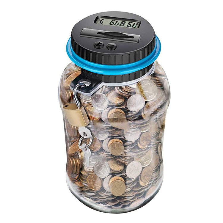 Large Piggy Bank Counter Coin Electronic Digital LCD Counting Coin Money Saving Box Coins Jar for EURO GBP