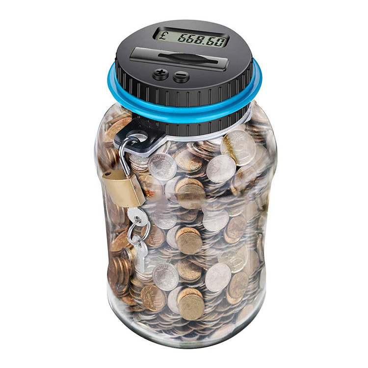 Piggy Bank Counter Coin Electronic Digital LCD Counting Coin Money Saving Box Jar Coins Piggy Bank