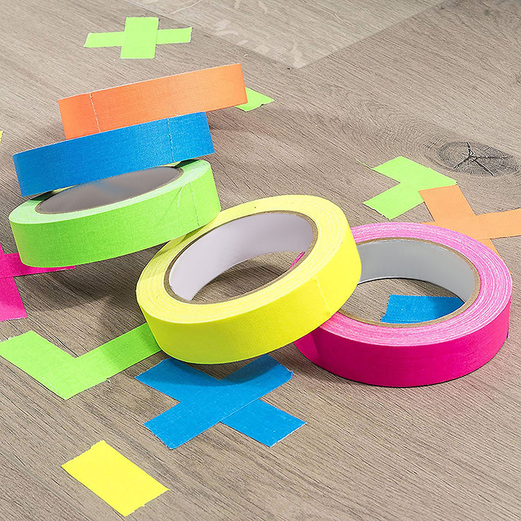 6Rolls/Set Fluorescent Tape UV Blacklight Reactive Glow In The Dark Tape Neon Gaffer Tape Safety Warning for Home Decor