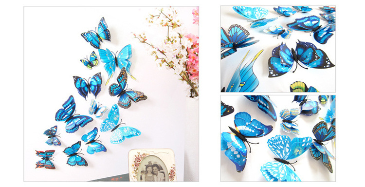 12Pcs Double Layer 3D Butterfly Wall Sticker on The Wall Home Decor Butterflies for Decoration Magnet Butterfly Fridge Stickers