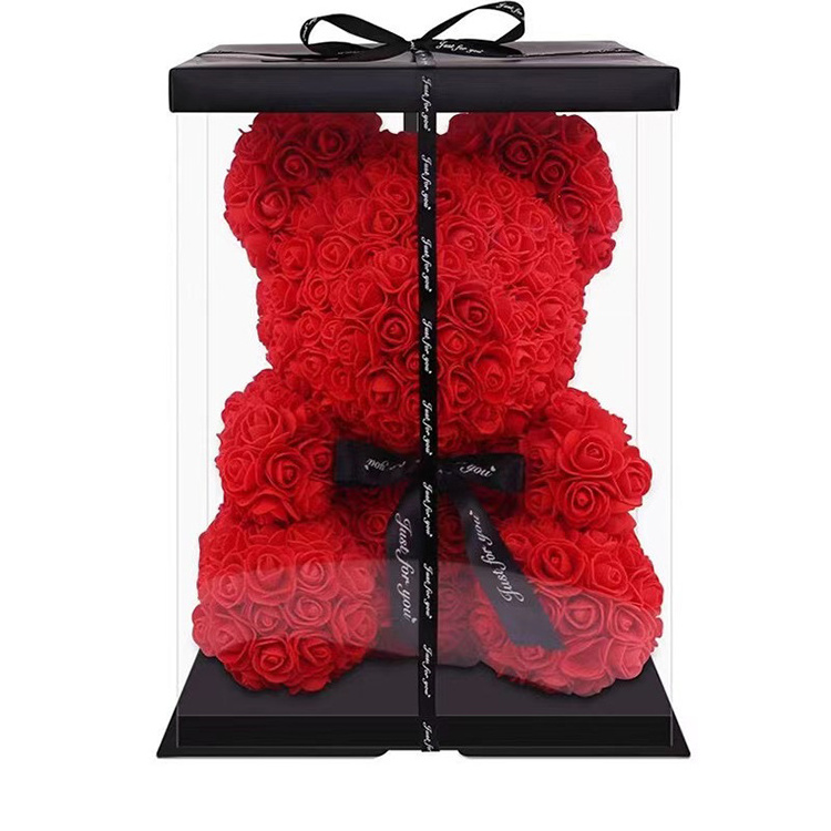 40cm Valentine's Day Artificial Flower Rose Artificial Foam Teddy Bear Rose Bear