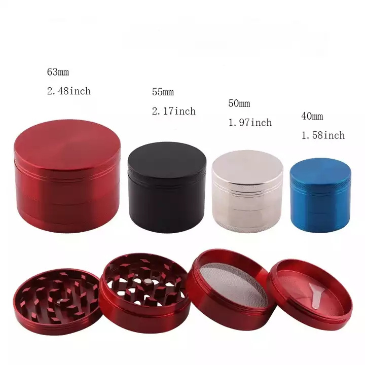 Wholesale Metal Zinc Alloy Tobacco Grinder 4 Layers Premium Custom Dry Herb Grinder for Smoking Accessories