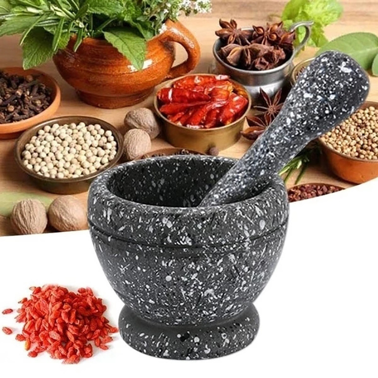 PP Mortar Pestle Set Manual Garlic Pounder Herb Spice Mixing Grinding Crusher Bowl Pounding Medicine Jar Kitchen Pestle Grinder