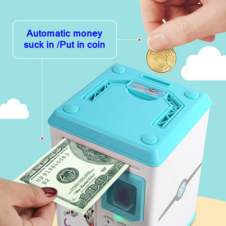 Creative Fingerprint Electronic Piggy Bank ATM Password Money Box for Kids Birthday Gift Cash Coin Saving Box