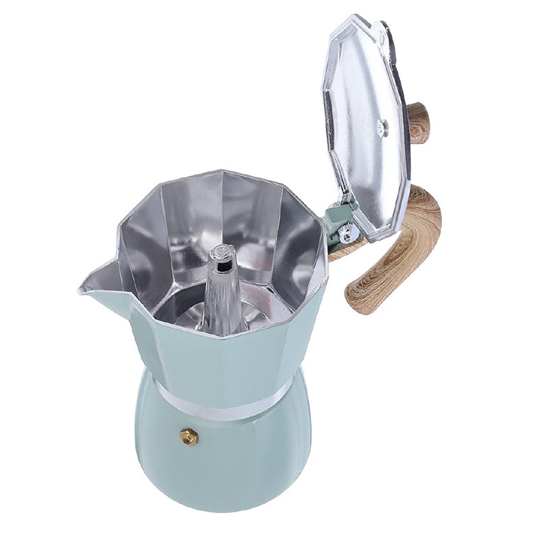 300ml 6cups Mocha Latte Coffee Maker Italian Moka Espresso Percolator Pot Stovetop Coffee Maker Aluminum Moka Caffettera