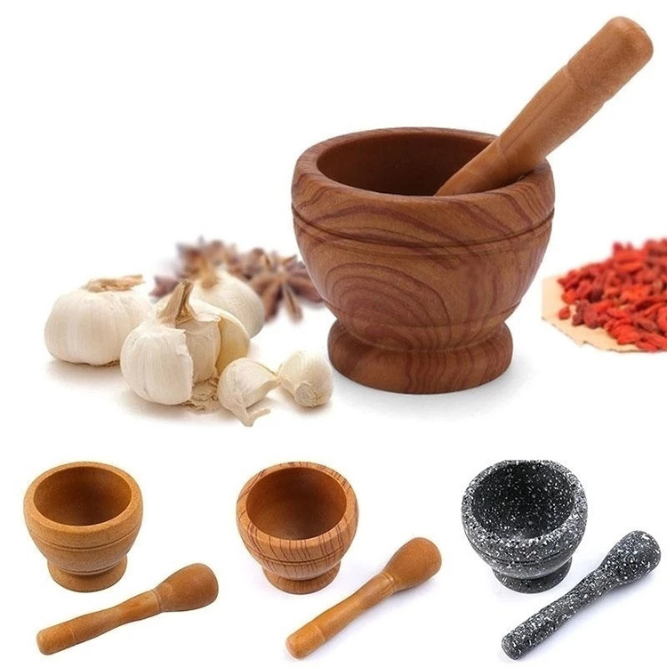 PP Mortar Pestle Set Manual Garlic Pounder Herb Spice Mixing Grinding Crusher Bowl Pounding Medicine Jar Kitchen Pestle Grinder