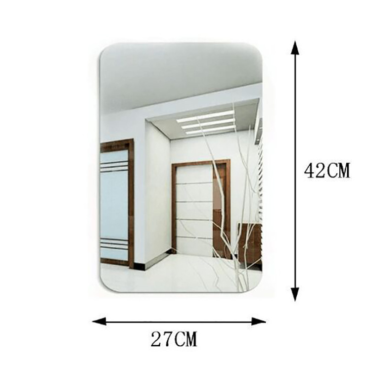 42*27cm Acrylic Wall Sticker Mirror For Living Room Bedroom Office Decoration Wall Decal Reflective Mirror Wall Sticker