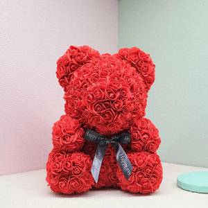 40cm Valentine's Day Artificial Flower Rose Artificial Foam Teddy Bear Rose Bear