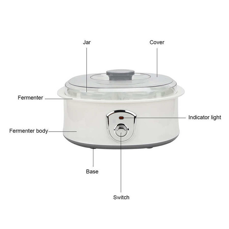 7 Glass Jars Home DIY Yogurt Container 20w Automatic Yogurt Maker Machine With Stainless Steel Inner Pot