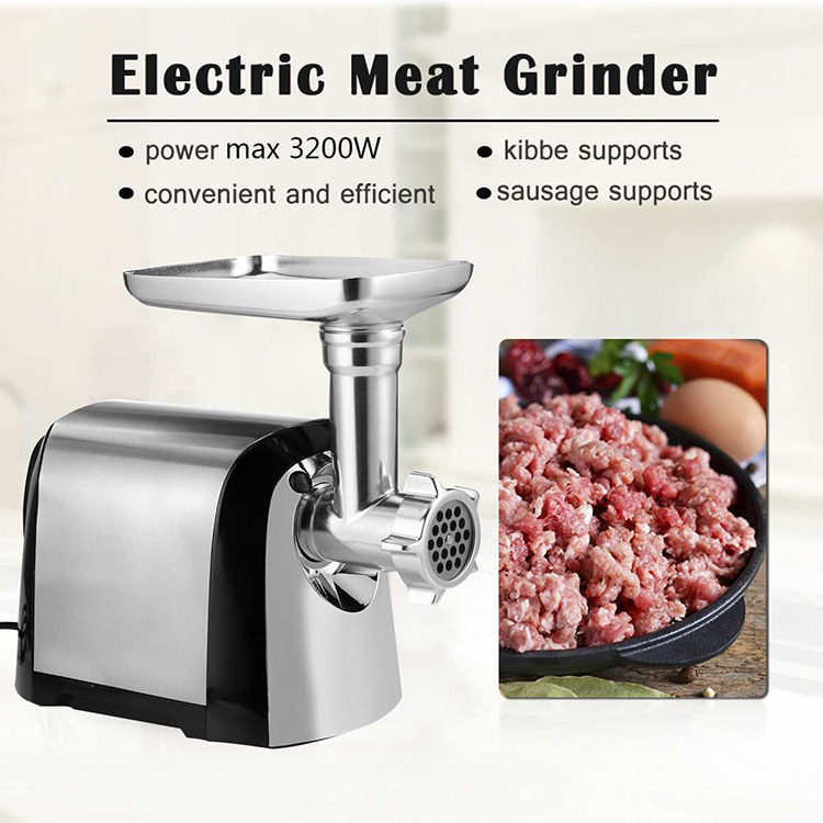 Home Kitchen Use Stainless Steel Electric Meat Grinding Machine 3200W MAX Meat Mincer Meat Grinder With Sausage Stuffer