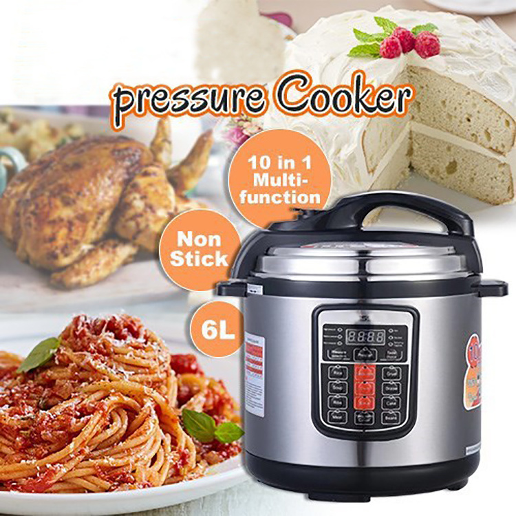 10 In 1 Kitchen Multi-functional Rice Cookers 6L 1000W Electric Pressure Cooker With Non-stick Coating Inner Pot