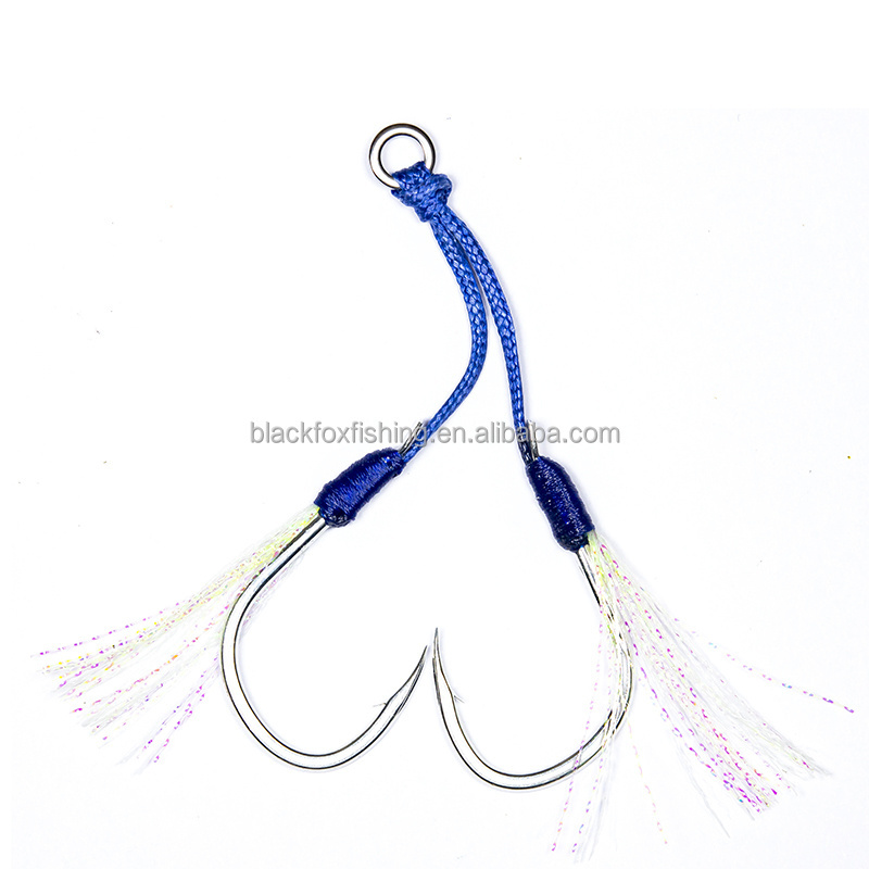 OEM  BKK  Offshore Heavy Jigging Hooks Glow Assist Hooks Luminous Double Jig FIshing Slow Lure Jig Hooks