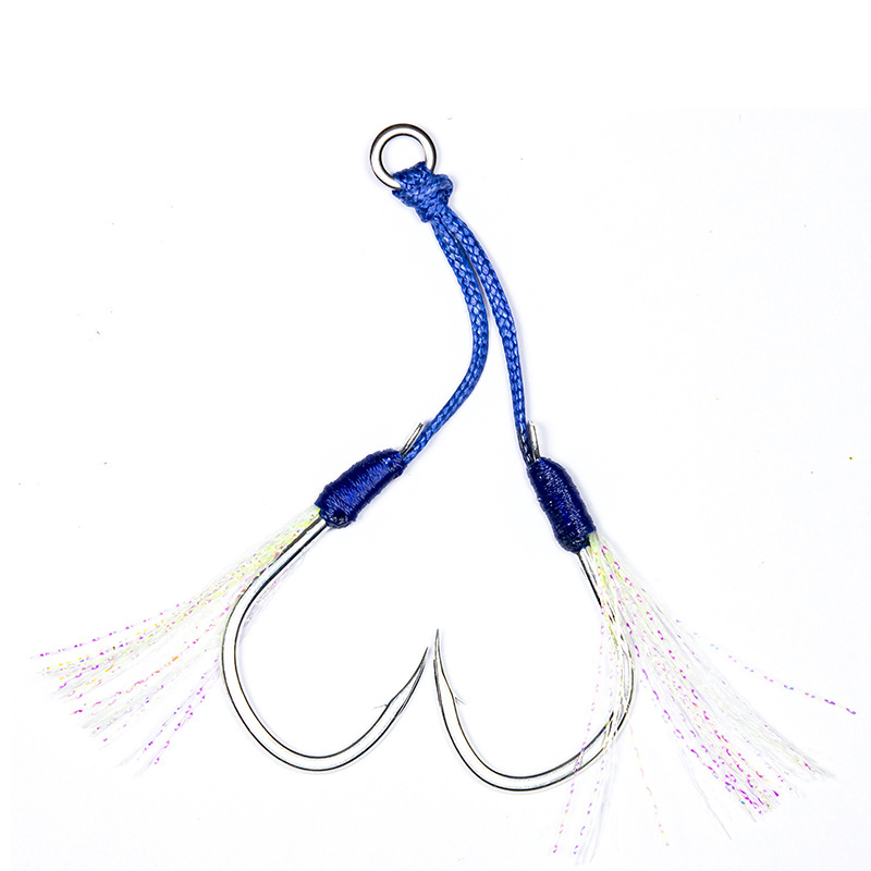 OEM  BKK  Offshore Heavy Jigging Hooks Glow Assist Hooks Luminous Double Jig FIshing Slow Lure Jig Hooks