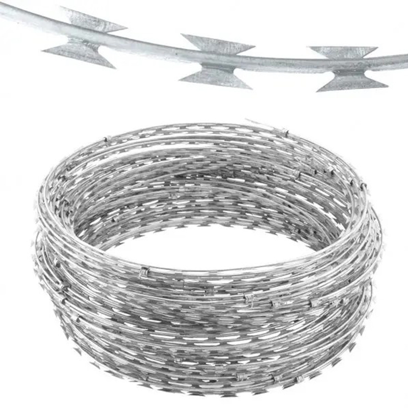 Galvanized Concertina 450mm Galvanized Concertina Razor Barbed Wire for Security Wire Fence/Galvanized Wire Fencing