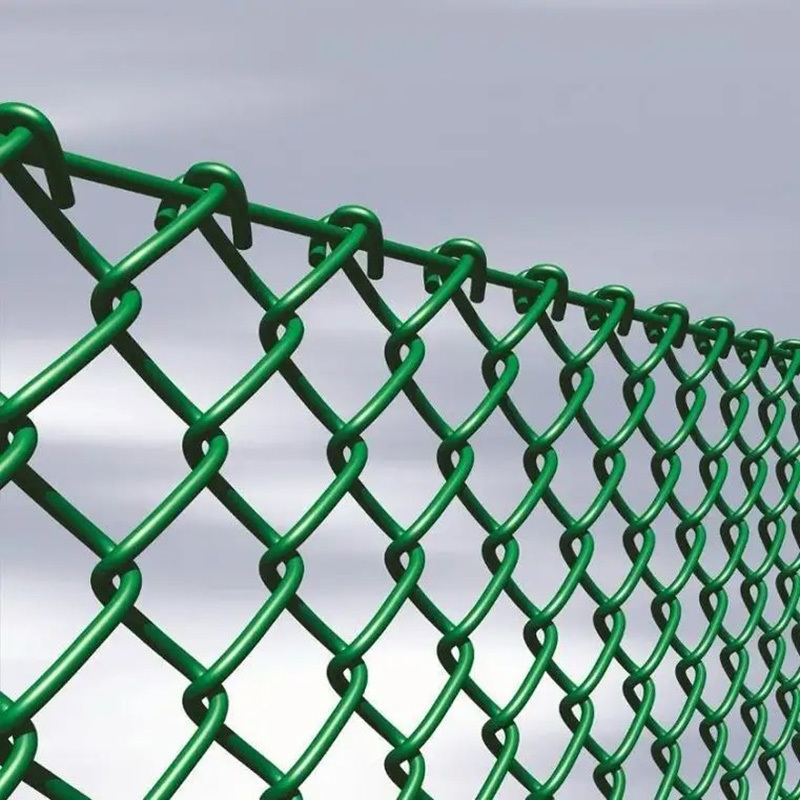 PVC Coated 100ft 8ft 8 Foot Galvanized Diamond Fence Cyclone Wire Mesh Pvc Black Vinyl Coated Chain Link Fenc