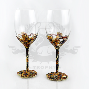 Custom Stained  colored wine glass Goblet Cups/wedding cup glass/custom wine glasses