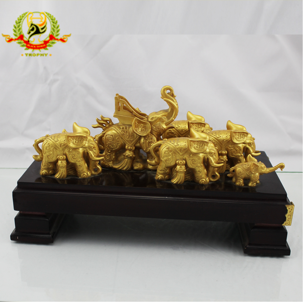 Home Decoration Gold Resin Elephants Sculpture Home Decor Resin Elephant statue Crafts