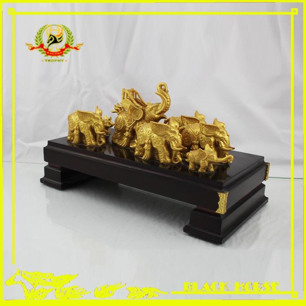 Home Decoration Gold Resin Elephants Sculpture Home Decor Resin Elephant statue Crafts