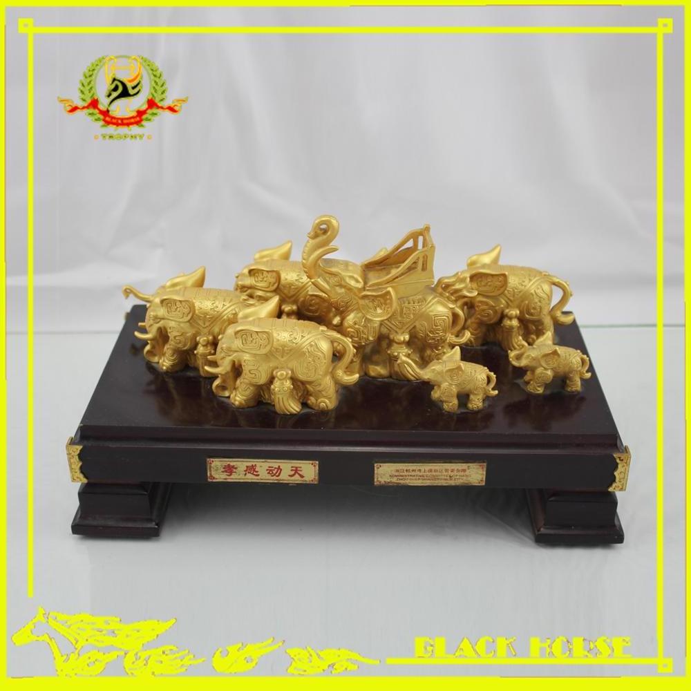 Home Decoration Gold Resin Elephants Sculpture Home Decor Resin Elephant statue Crafts