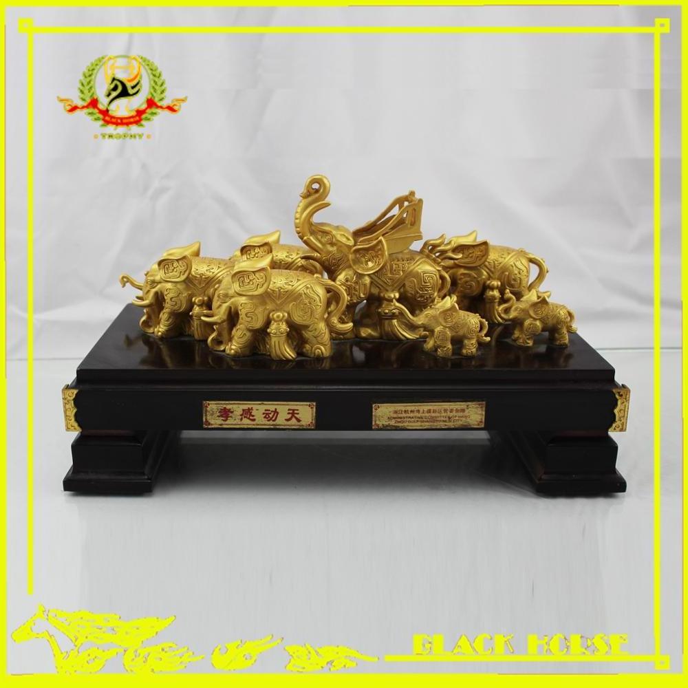 Home Decoration Gold Resin Elephants Sculpture Home Decor Resin Elephant statue Crafts