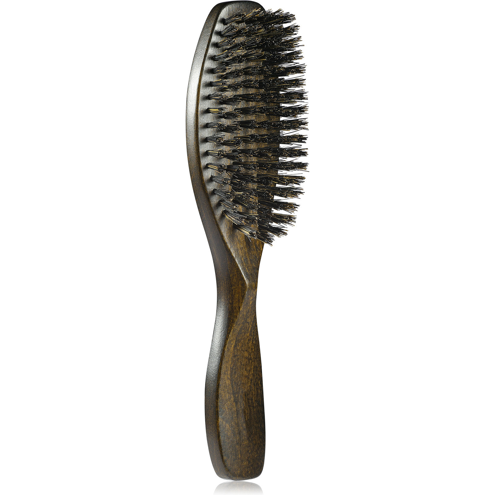 Factory supply Low MOQ LOGO Custom 360 wave brush wood Curved Wave Brush 100% wild boar bristle Hair Brush Wholesale