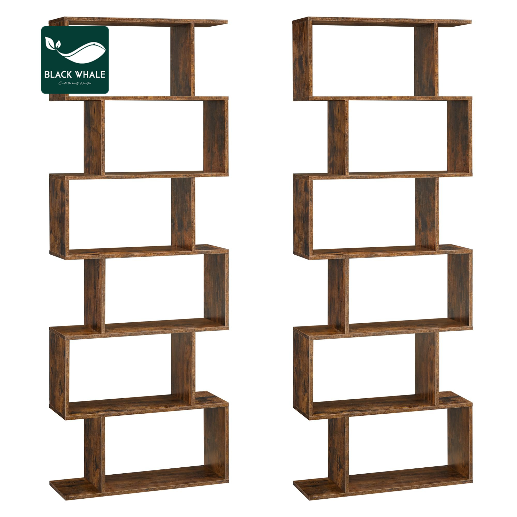 Bookcase Standing Shelf with 6 Levels Living Room Furniture Display Shelf Free Standing Cabinet Decorative Book Shelf