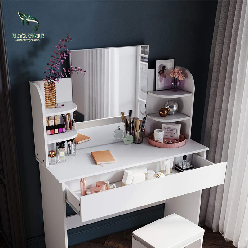 Manufacturer Tocador De Maquillaj Nordic Coiffeuse Avec Makeup Mirror Mirrored Dresser Vanity Dressing Table