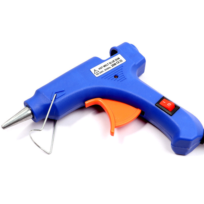 20W power heat capacity aluminum barrel+aluminum alloy nozzle hot melt glue gun featured with premium thermal heating system