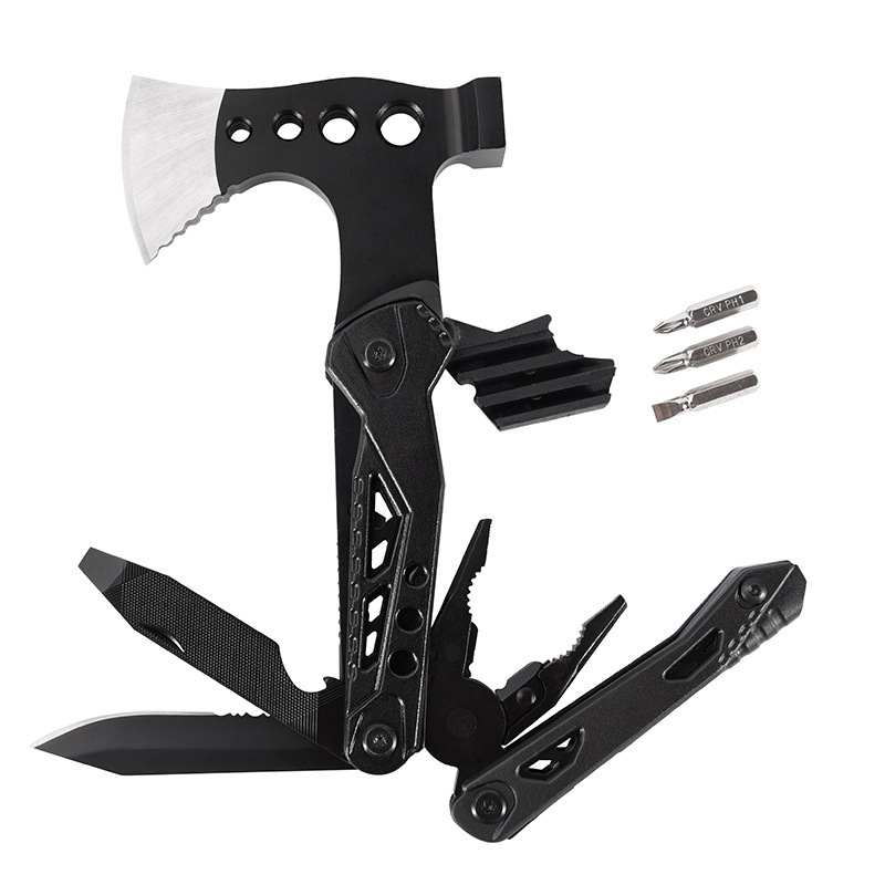 Outdoor Multipurpose Camping Portable Multifunction Survival Axe Folding Pliers Combination Hammer