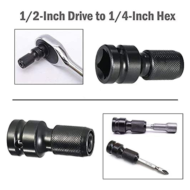 Electric wrench telescopic hexagonal conversion head drill chuck dual-purpose square shaft T-shaped shaft 1/4 conversion head