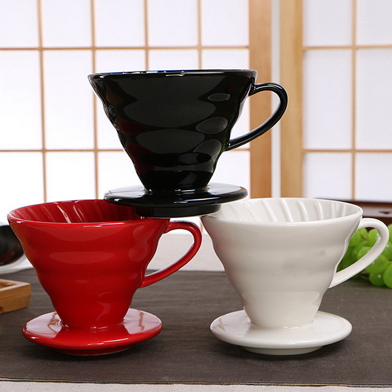 Ceramic Coffee Dripper with Separate Stand for V60 Drip Filter Cup & Mugs Set Tea & Milk Coffee Maker Machine for Engine V60