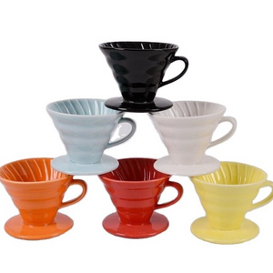 Ceramic Coffee Dripper with Separate Stand for V60 Drip Filter Cup & Mugs Set Tea & Milk Coffee Maker Machine for Engine V60