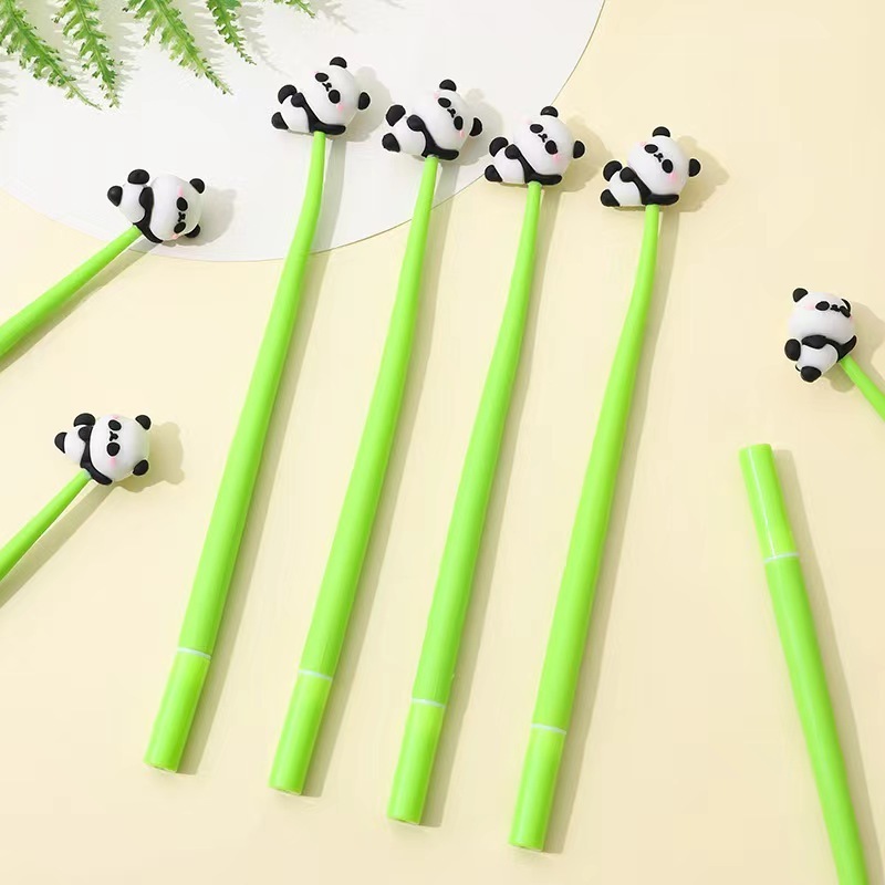 Hot Selling Promotional Kawaii Panda Pen 0.5mm Korean Pen Carton Cute Gel Pen stationery Manufacturer