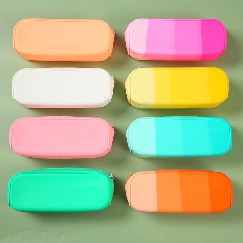 Soft Silicone simple style Pencil Case Wholesale for School Students