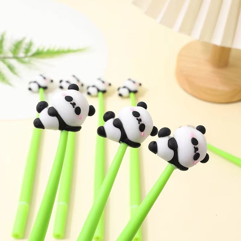 Hot Selling Promotional Kawaii Panda Pen 0.5mm Korean Pen Carton Cute Gel Pen stationery Manufacturer